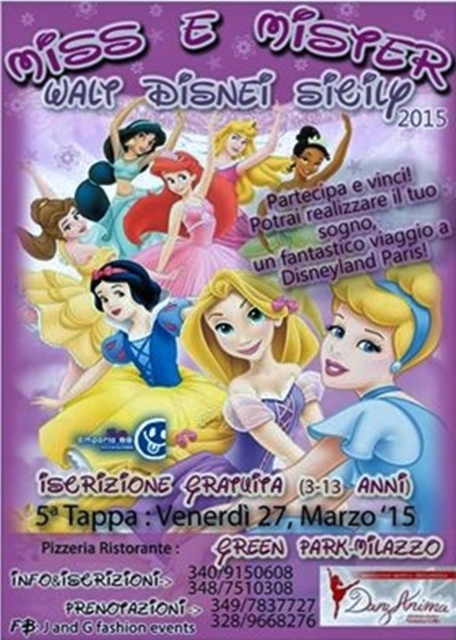 Milazzo. ‘Miss e Mister Walt Disney Sicily 2015’ al ritrovo ‘Green Park’