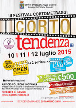 Barcellona PG. Al via dal 9 luglio il CortoTendenzaFilmFestival2015. Conferenza stampa il 25 giugno