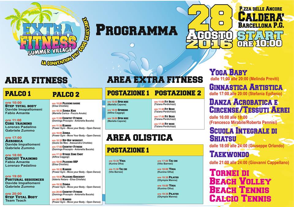 Barcellona. ‘Extra Fitness Summer Village’, la convention di sport a Piazza delle Ancore