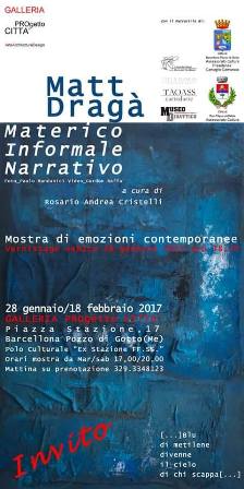 Barcellona. Mostra Personale di Matt Dragà “MatericoInformaleNarrativo” alla GALLERIA PROgetto CITTA’