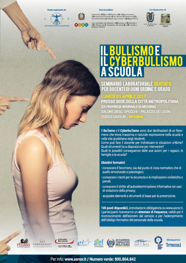 “Il Bullismo e il Cyberbullismo a Scuola”, a Palazzo dei Leoni il seminario sulla diffusione del fenomeno 