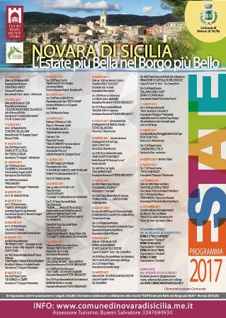 Novara di Sicilia. Il ricco programma dell’Estate Novarese 2017