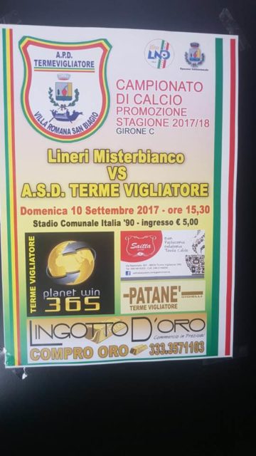 Calcio-Promozione. Terme Vigliatore al debutto contro l’ostico Misterbianco, con un Ricciardello in più..