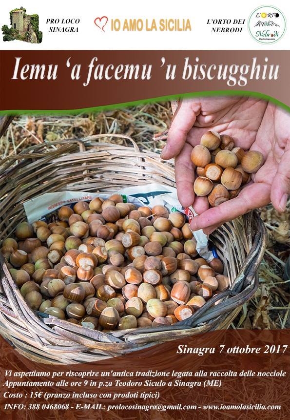 Sinagra. Rievocazione “Iemu a facemu u Biscugghiu” di nocciole…