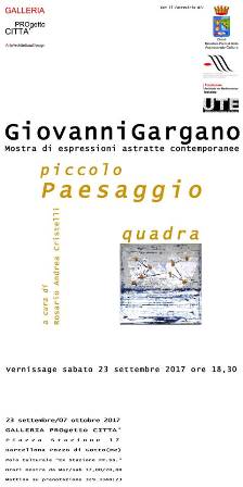 Barcellona. Sabato 23 settembre Giovanni Gargano inaugura la Mostra “Piccolo Paesaggio Quadra” alla Galleria Progetto Città