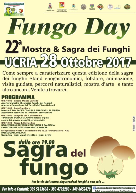 Ucria. Torna ‘Fungo Day’, 22a mostra e sagra dei funghi