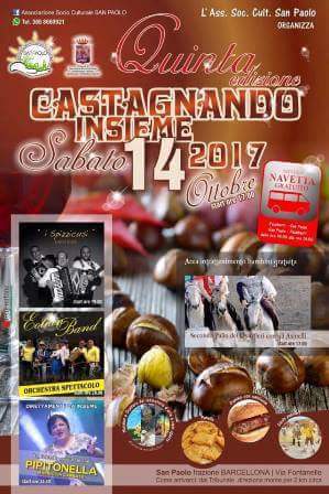 Barcellona. Il 14 ottobre la V edizione di “Castagnando Insieme” nel borgo collinare di San Paolo