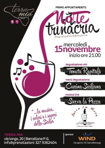 Barcellona PG. ‘Notte Trinacria’ al ristorante-pizzeria ‘Terra Mia’: “La musica, i colori e il gusto della Sicilia”