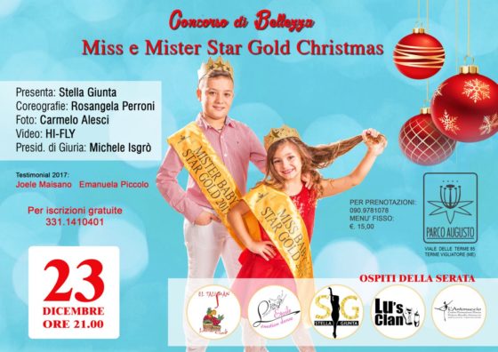 Terme Vigliatore. Al Parco Augusto ‘Miss e Mister Star Gold Christmas’, oltre 40 partecipanti tra moda, ballo e canto