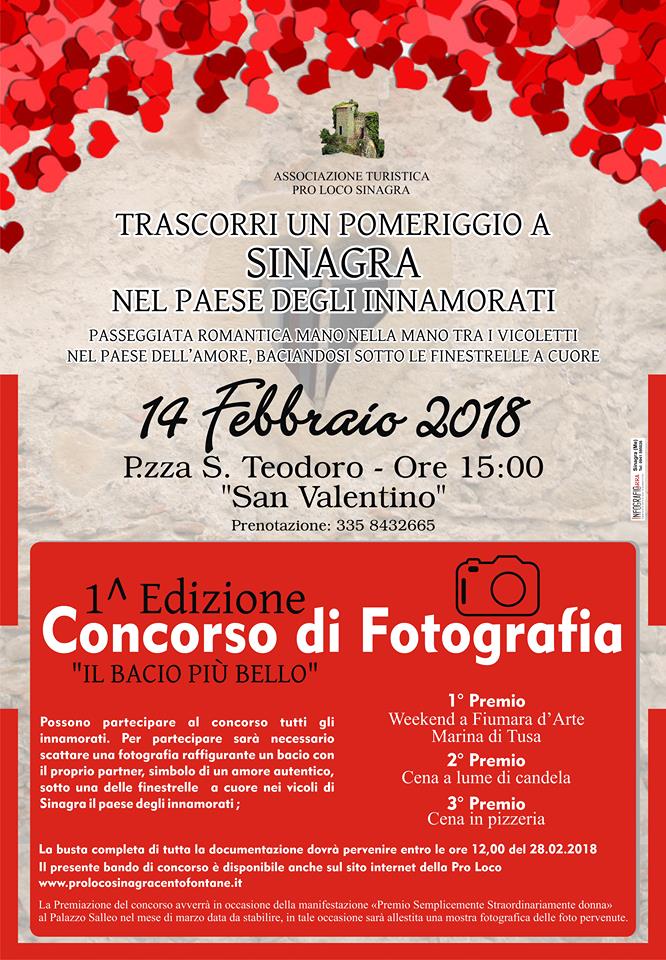 Sinagra. ‘Festa degli Innamorati’, prima edizione del concorso fotografico “Il Bacio più Bello”