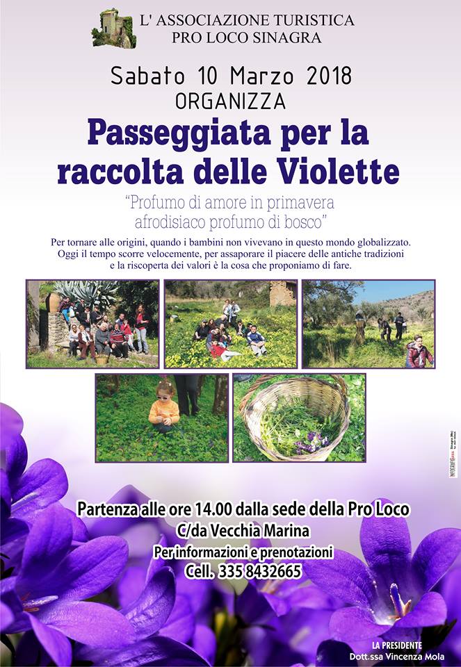 Sinagra. Passeggiata per la raccolta delle violette, undicesima edizione a marzo