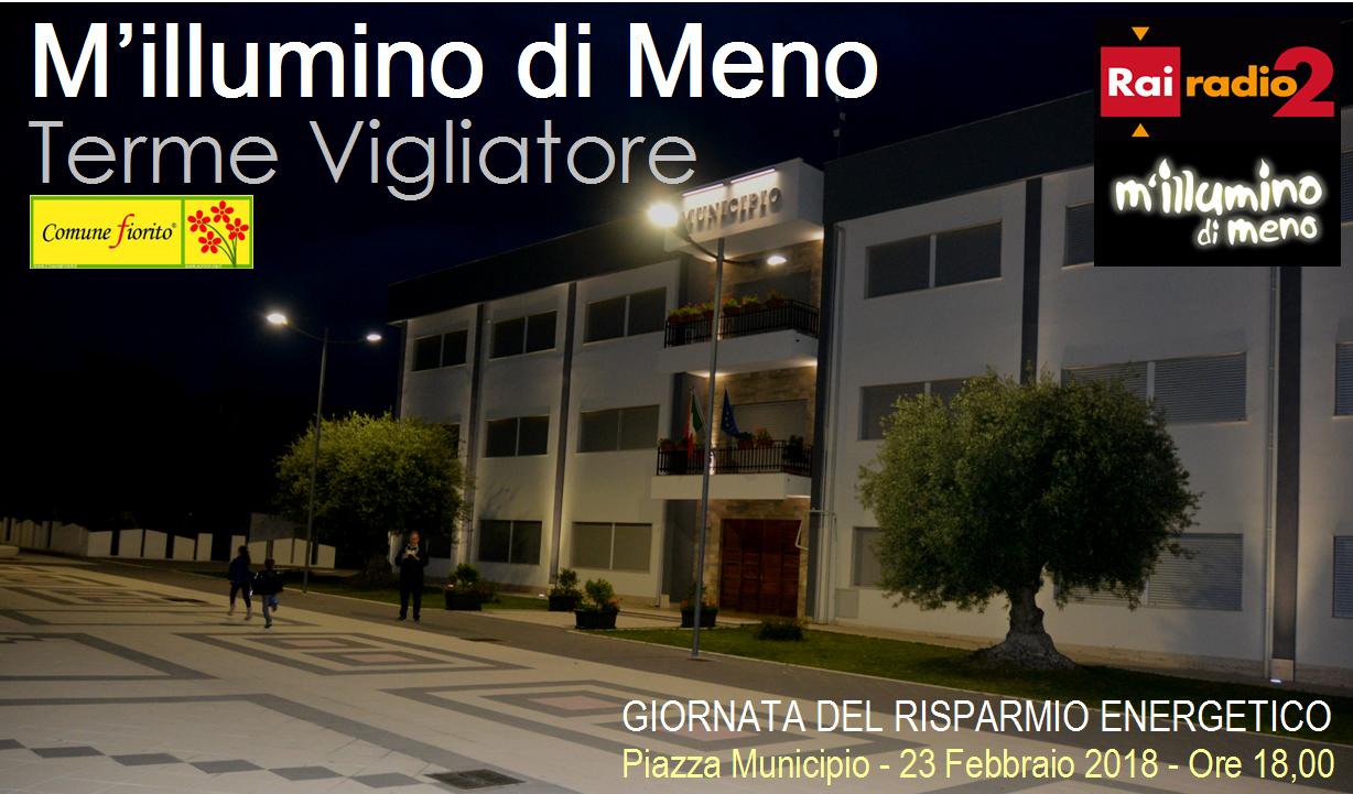 Terme Vigliatore. “M’Illumino di meno”, luci spente a Piazza Municipio. Isgrò: “Riflessi e bassa luminosità occasione per fotoamatori”