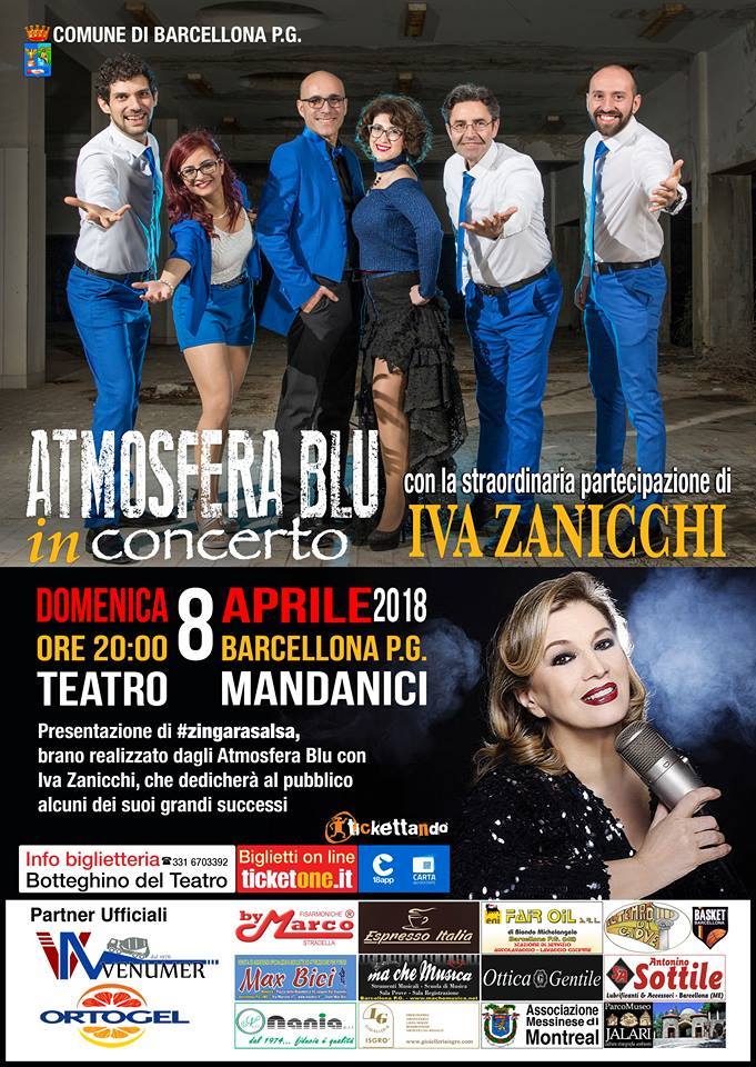 Barcellona PG. Grande concerto musicale degli ‘Atmosfera Blu’ e la partecipazione straordinaria di Iva Zanicchi