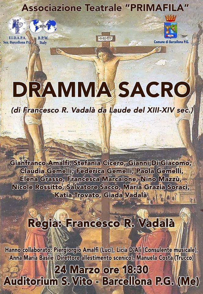 Barcellona PG. La rappresentazione “Dramma Sacro” all’Auditorium San Vito