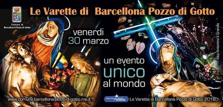 Barcellona PG. La spettacolare Processione del Venerdì Santo. Ben 26 Varette per un evento unico al mondo