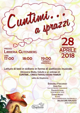 Barcellona PG. L’evento “Cuntimi… a sprazzi” con l’Ensamble “Fracargio” alla Libreria Gutenberg