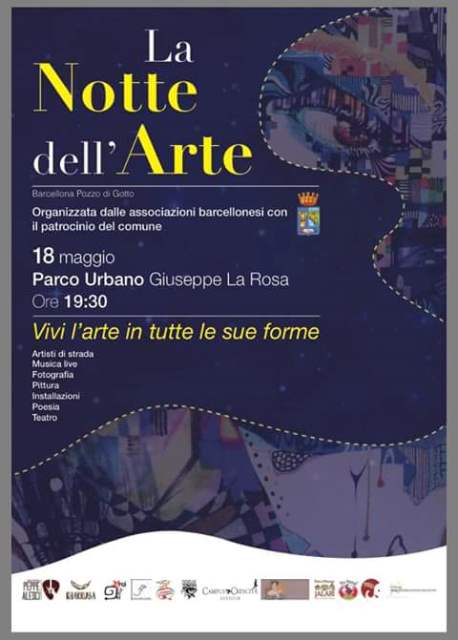 Barcellona PG. “La Notte dell’Arte” al Parco Urbano “Maggiore La Rosa”