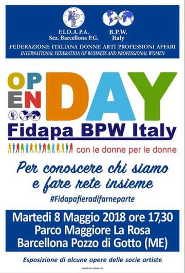 Barcellona PG. L’Open Day Fidapa BWP Italy al Parco Urbano “Maggiore La Rosa”