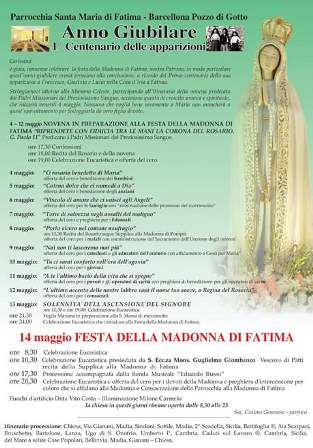 Barcellona PG. La Festa della Madonna di Fatima 2018