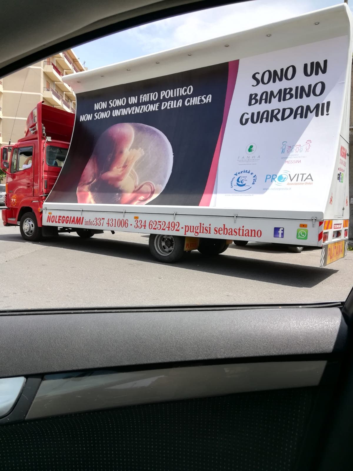 Anche in provincia di Messina i Camion Vela Pro Life