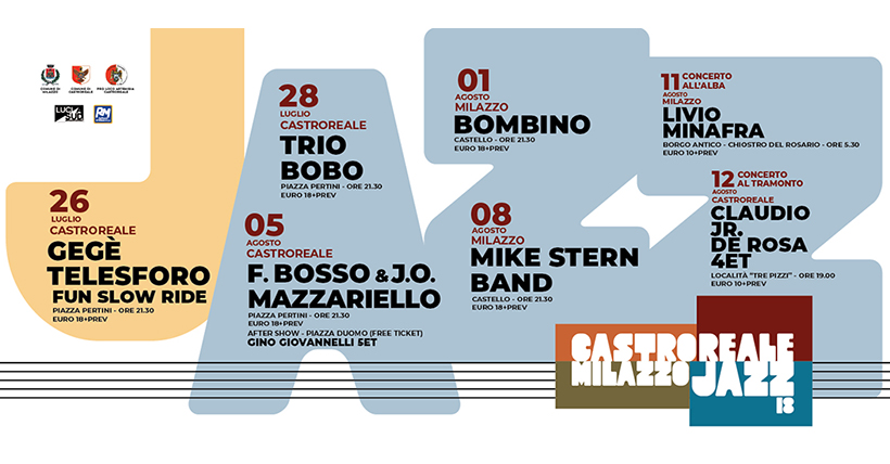 Castroreale-Milazzo Jazz Festival 2018, al via XVIII edizione