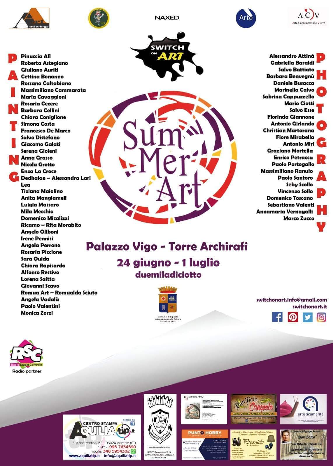 Riposto. La 3^ edizione del “SumMerArt” a Torre Archirafi