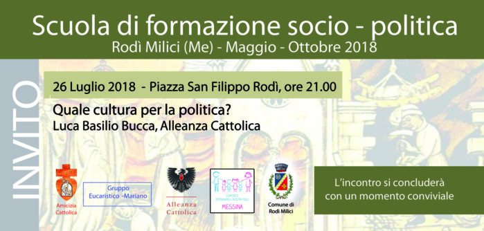 Rodì Milici. “Quale cultura per la politica?” Terzo incontro della scuola di formazione socio-politica a Rodì Milici