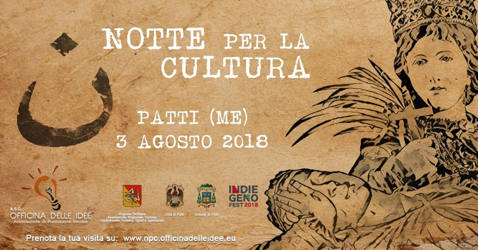 Patti. ‘Notte per la cultura 2018’, il 3 agosto la nona edizione