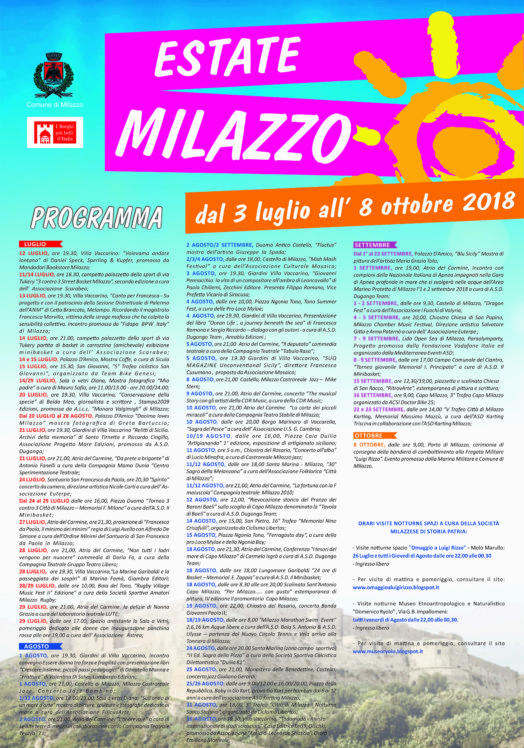 Milazzo. Presentato programma dell’estate milazzese 2018