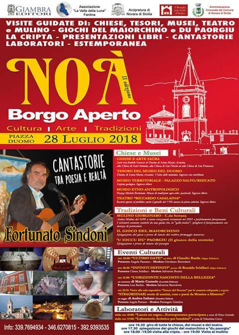 Novara di Sicilia. La II edizione di “NOÀ Borgo Aperto” tra cultura, storia, musica e tradizioni