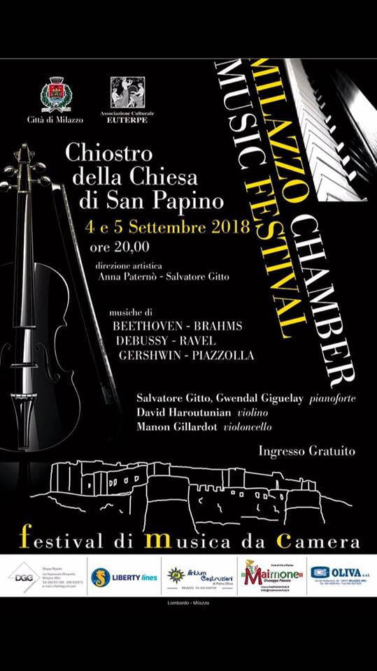 Musica. Il 4 e 5 settembre ritorna il “Milazzo Chamber Music Festival”