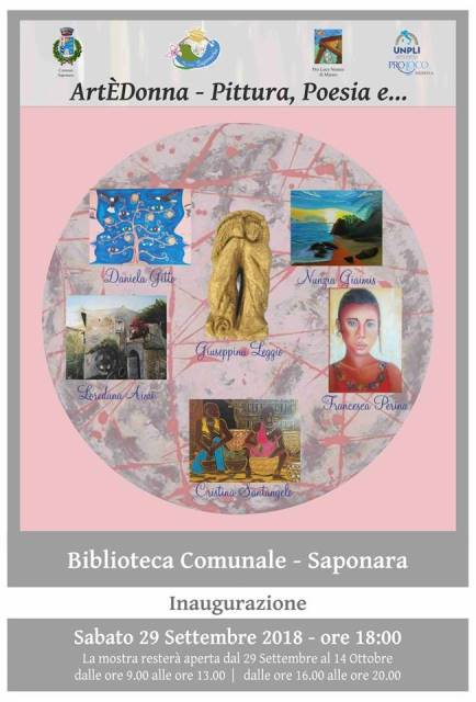 Saponara. La Mostra “ArtÈDonna – Pittura, Poesia e…” alla Biblioteca Comunale