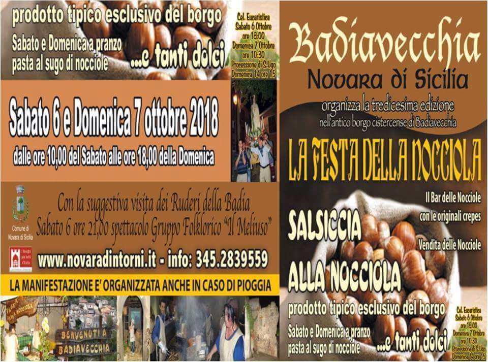 Novara di Sicilia. A Badiavecchia la XIII edizione della “Festa Della Nocciola 2018”