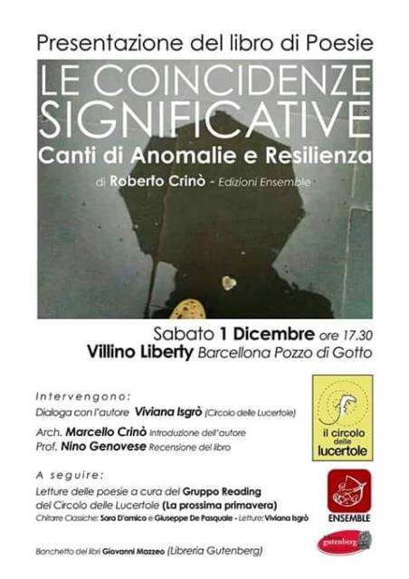 Barcellona PG. Roberto Crinò presenta “Le coincidenze significative” al Villino Liberty