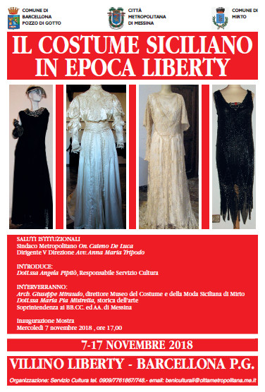 “Il Costume Siciliano in epoca Liberty” in mostra a Barcellona Pozzo di Gotto