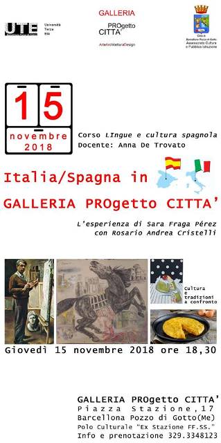 Barcellona PG. L’evento “Italia/Spagna in Galleria PROgetto CITTA'” all’UTE