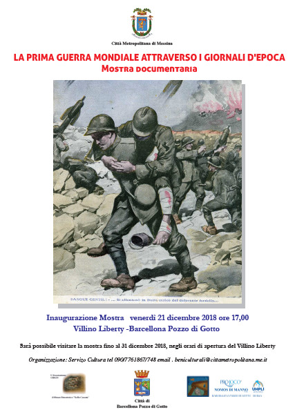 Barcellona PG. “La Prima Guerra mondiale vista attraverso i giornali d’epoca”, la mostra sulla Grande Guerra