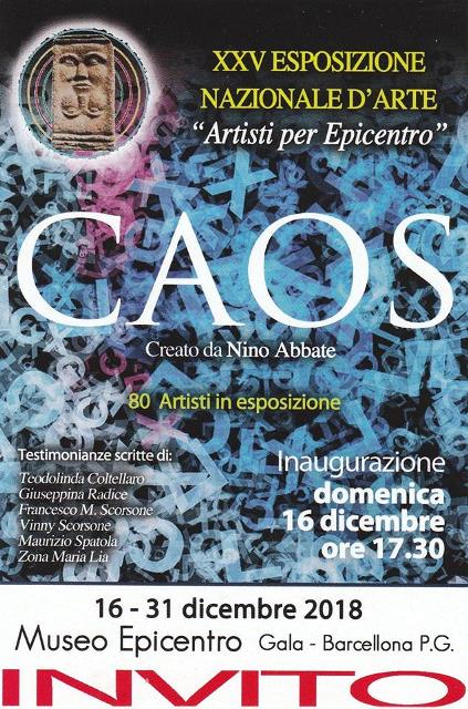 Barcellona PG. CAOS, la XXV Esposizione Nazionale d’Arte “Artisti per Epicentro”