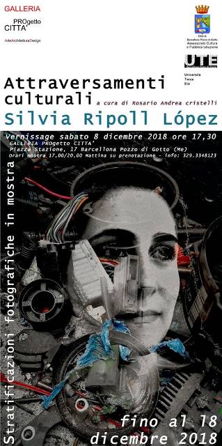 Barcellona PG. La Mostra “Attraversamenti culturali” di Silvia Ripoll alla GALLERIA PROgetto CITTA’