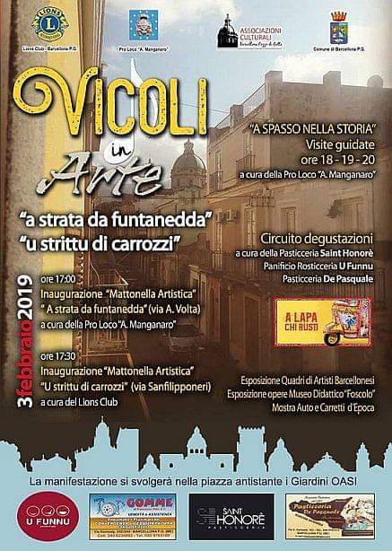 Barcellona PG. “Vicoli in Arte” con Lions Club e Pro Loco “A. Manganaro”