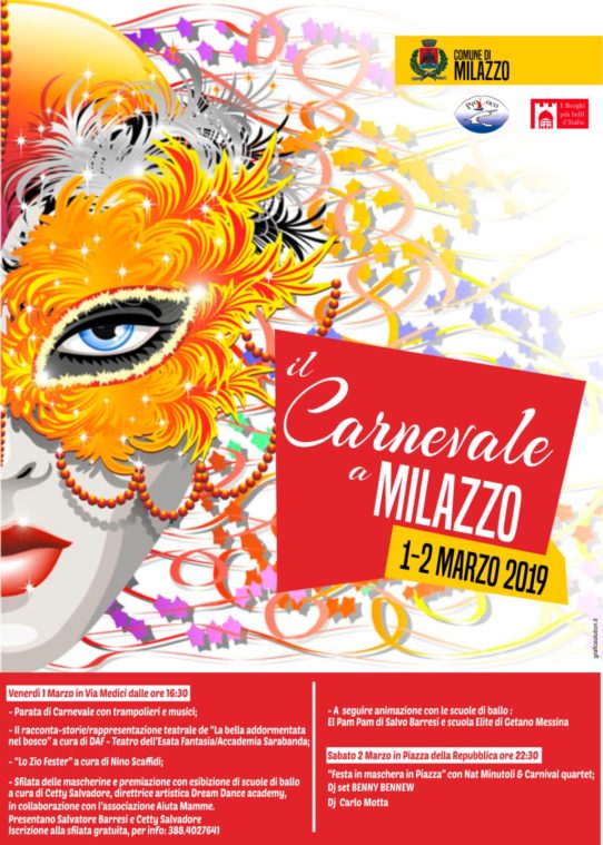Milazzo. Carnevale 2019, eventi l’1 e 2 marzo al centro