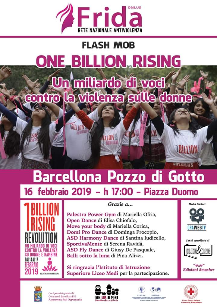 Barcellona PG. Il Flash Mob “ONE BILLION RISING” il 16 febbraio in Piazza Duomo 