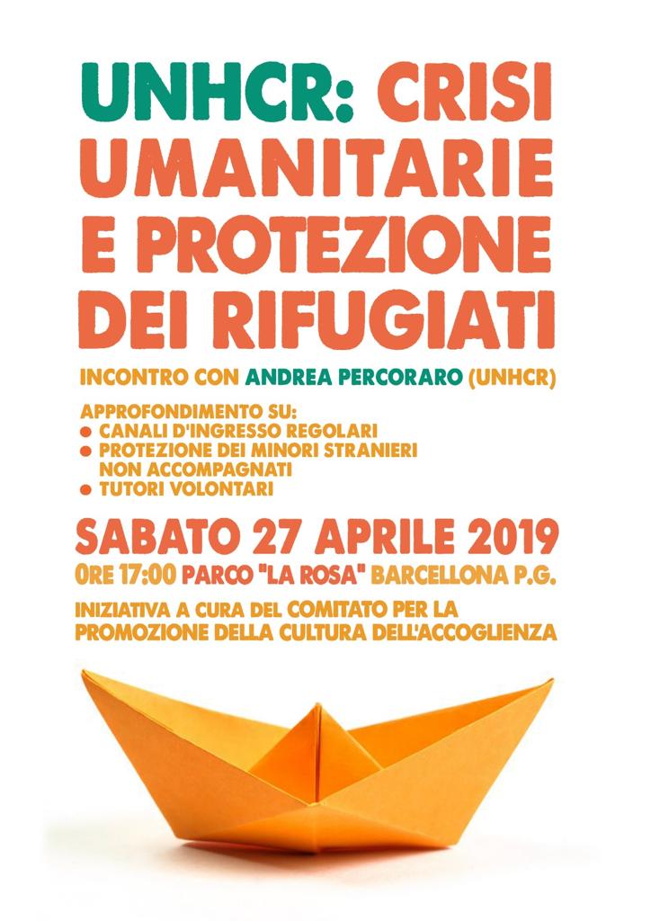 Barcellona PG. Il Convegno “UNHCR, Crisi Umanitarie e Protezione dei Rifugiati” al Parco Urbano “Maggiore La Rosa”