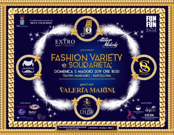 Al Teatro Mandanici ‘Fashion Variety e Solidarietà’ guest star Valeria Marini