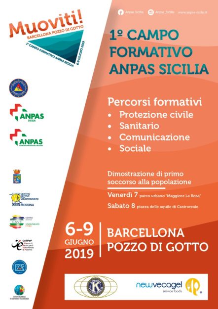 Barcellona PG. “Muoviti! 1º campo formativo Anpas Sicilia” con 180 volontari