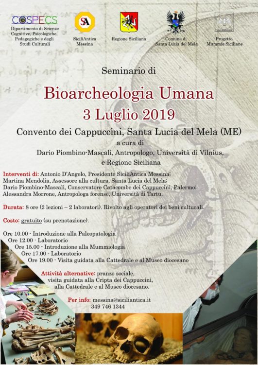 S. Lucia del Mela. SiciliAntica organizza primo Seminario di Bioarcheologia Umana