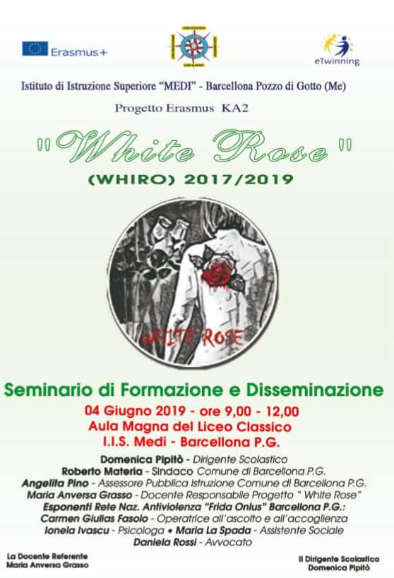 Barcellona PG. Il Seminario di Formazione e Disseminazione “White Rose” all’I.I.S. “Medi” 