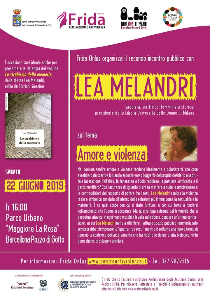 Lea Melandri, storica figura del femminismo, a Barcellona Pozzo di Gotto