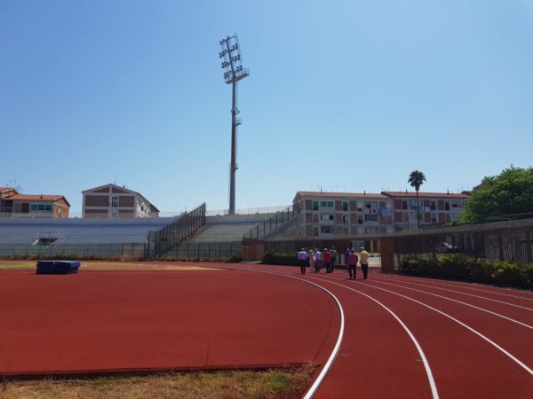 Barcellona PG. Prima visita di collaudo Pista d’Atletica ristrutturata al ‘D’Alcontres-Barone’