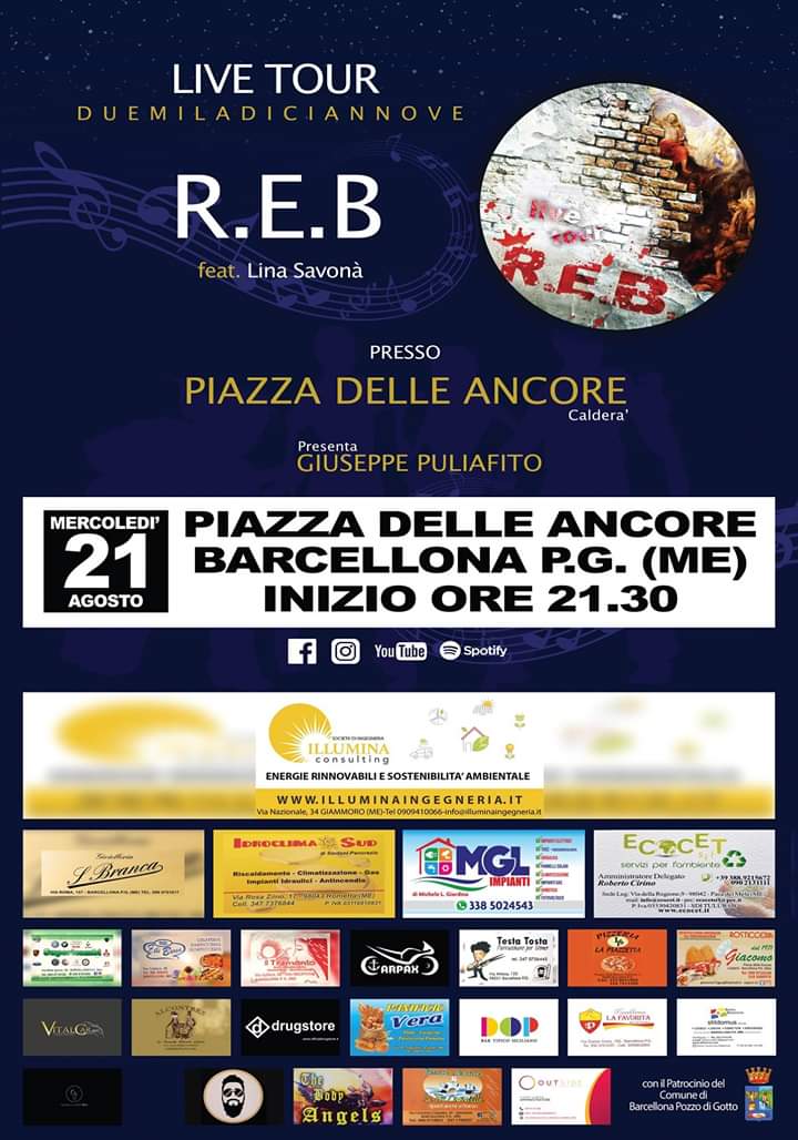 Barcellona PG. I R.E.B. con Lina Savonà in concerto a Piazza delle Ancore di Calderà 